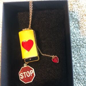 NWT Betsey Johnson school bus pendant necklace with two additional charms